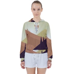 Sky Art Silhouette Panoramic Women s Tie Up Sweat by Sapixe