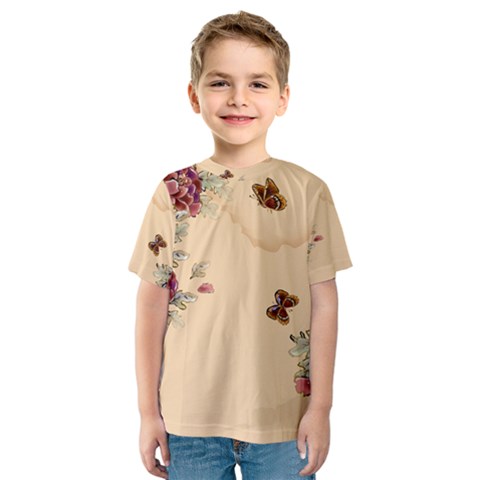 Flower Traditional Chinese Painting Kids  Sport Mesh Tee by Sapixe