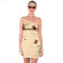 Flower Traditional Chinese Painting One Soulder Bodycon Dress View1