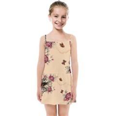 Flower Traditional Chinese Painting Kids Summer Sun Dress by Sapixe