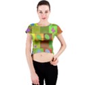 Easter Egg Happy Easter Colorful Crew Neck Crop Top View1