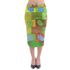 Easter Egg Happy Easter Colorful Midi Pencil Skirt by Sapixe