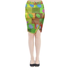 Easter Egg Happy Easter Colorful Midi Wrap Pencil Skirt by Sapixe