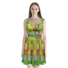 Easter Egg Happy Easter Colorful Split Back Mini Dress  by Sapixe