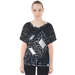 Technoid Future Robot Science V-neck Dolman Drape Top by Sapixe