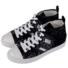 Technoid Future Robot Science Women s Mid-top Canvas Sneakers by Sapixe