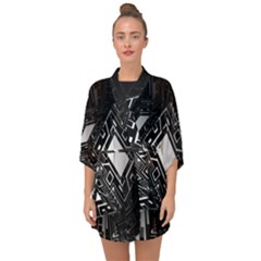 Technoid Future Robot Science Half Sleeve Chiffon Kimono by Sapixe