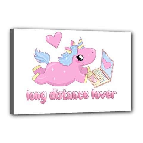 Long Distance Lover - Cute Unicorn Canvas 18  X 12  by Valentinaart