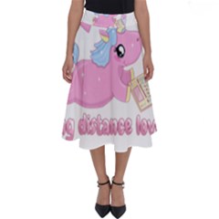 Long Distance Lover - Cute Unicorn Perfect Length Midi Skirt by Valentinaart