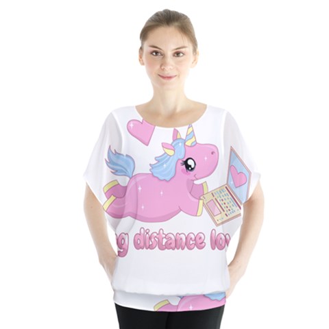 Long Distance Lover - Cute Unicorn Blouse by Valentinaart