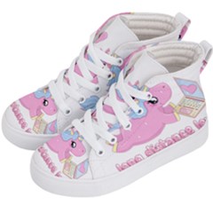 Long Distance Lover - Cute Unicorn Kid s Hi-top Skate Sneakers by Valentinaart