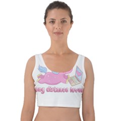 Long Distance Lover - Cute Unicorn Velvet Crop Top by Valentinaart