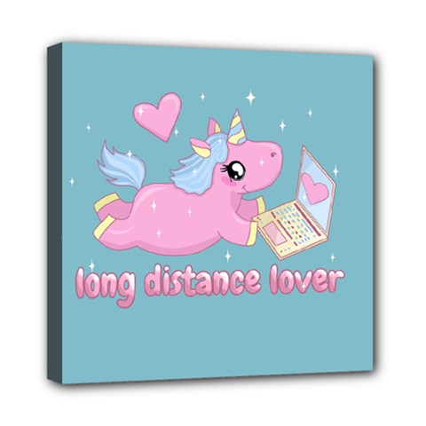 Long Distance Lover - Cute Unicorn Mini Canvas 8  X 8  by Valentinaart