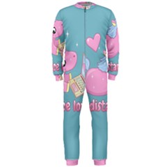 Long Distance Lover - Cute Unicorn Onepiece Jumpsuit (men)  by Valentinaart