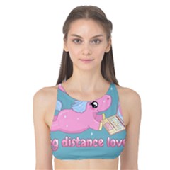 Long Distance Lover - Cute Unicorn Tank Bikini Top by Valentinaart