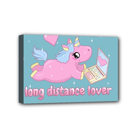 Long Distance Lover - Cute Unicorn Mini Canvas 6  X 4  by Valentinaart