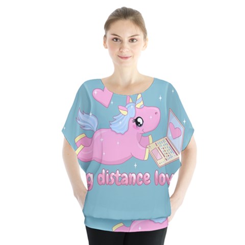 Long Distance Lover - Cute Unicorn Blouse by Valentinaart