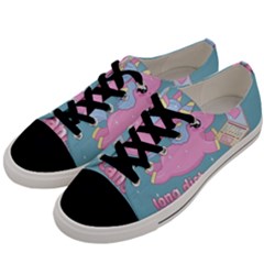 Long Distance Lover - Cute Unicorn Men s Low Top Canvas Sneakers by Valentinaart