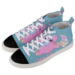 Long Distance Lover - Cute Unicorn Men s Mid-top Canvas Sneakers by Valentinaart