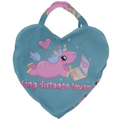 Long Distance Lover - Cute Unicorn Giant Heart Shaped Tote by Valentinaart