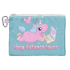 Long Distance Lover - Cute Unicorn Canvas Cosmetic Bag (xl) by Valentinaart