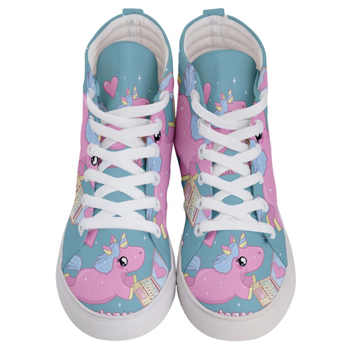 Long distance lover - Cute Unicorn Men s Hi-Top Skate Sneakers