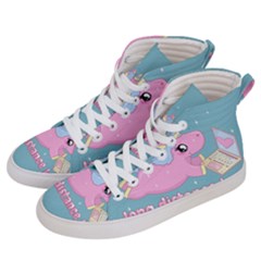 Long Distance Lover - Cute Unicorn Men s Hi-top Skate Sneakers by Valentinaart