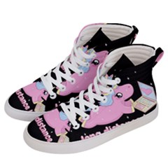 Long Distance Lover - Cute Unicorn Men s Hi-top Skate Sneakers by Valentinaart