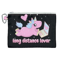 Long Distance Lover - Cute Unicorn Canvas Cosmetic Bag (xl) by Valentinaart