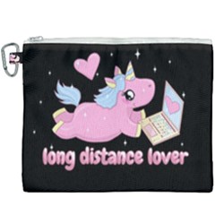 Long Distance Lover - Cute Unicorn Canvas Cosmetic Bag (xxxl) by Valentinaart