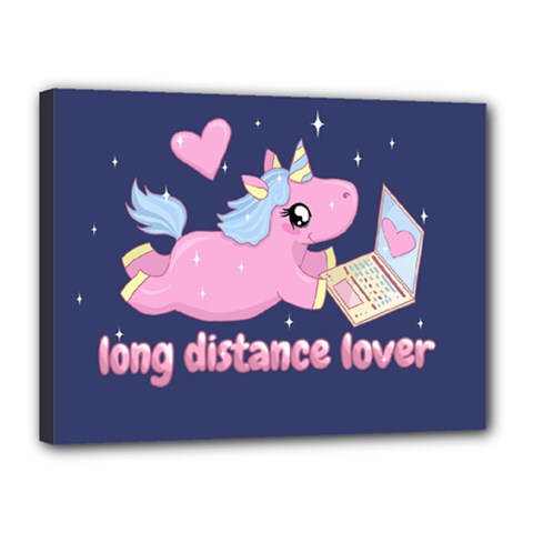 Long Distance Lover - Cute Unicorn Canvas 16  X 12  by Valentinaart