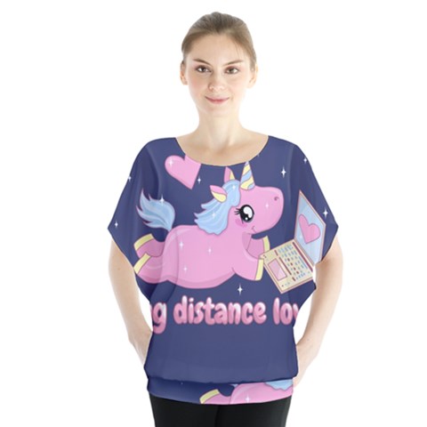 Long Distance Lover - Cute Unicorn Blouse by Valentinaart