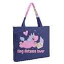 Long distance lover - Cute Unicorn Zipper Medium Tote Bag View2