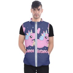 Long Distance Lover - Cute Unicorn Men s Puffer Vest by Valentinaart