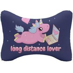 Long Distance Lover - Cute Unicorn Seat Head Rest Cushion by Valentinaart