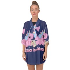 Long Distance Lover - Cute Unicorn Half Sleeve Chiffon Kimono