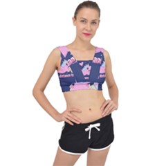 Long Distance Lover - Cute Unicorn V-back Sports Bra