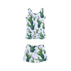 Cactus Pattern Kid s Boyleg Swimsuit