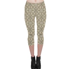 Modern Baroque Pattern Capri Leggings  by dflcprints