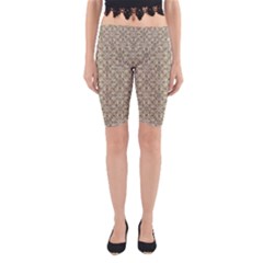 Modern Baroque Pattern Yoga Cropped Leggings by dflcprints