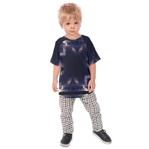 Cosmos Kaleidoscope Art Pattern Kids Raglan Tee by Sapixe