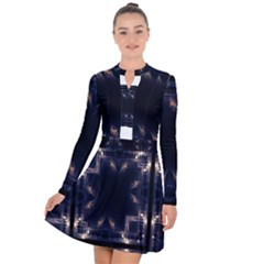 Cosmos Kaleidoscope Art Pattern Long Sleeve Panel Dress