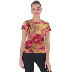 Arrangement Butterfly Aesthetics Short Sleeve Sports Top  by Sapixe