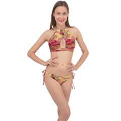 Arrangement Butterfly Aesthetics Cross Front Halter Bikini Set