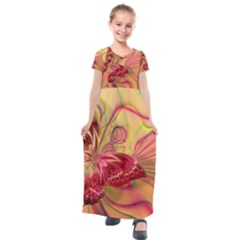 Arrangement Butterfly Aesthetics Kids  Short Sleeve Maxi Dress