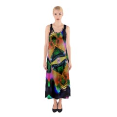 Butterfly Color Pop Art Sleeveless Maxi Dress by Sapixe