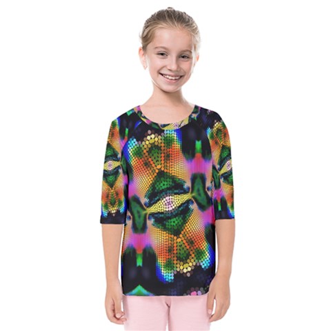 Butterfly Color Pop Art Kids  Quarter Sleeve Raglan Tee by Sapixe