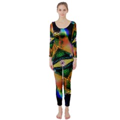 Butterfly Color Pop Art Long Sleeve Catsuit by Sapixe