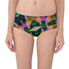 Butterfly Color Pop Art Mid-waist Bikini Bottoms by Sapixe