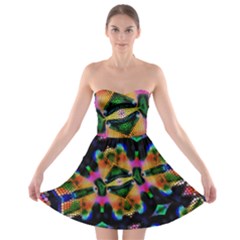 Butterfly Color Pop Art Strapless Bra Top Dress by Sapixe